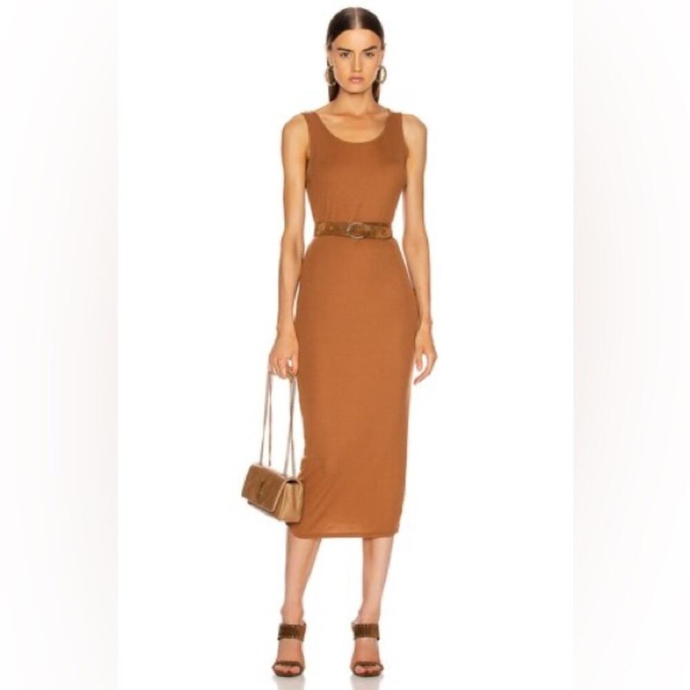 AG Adriano Goldschmied Women's Viden Midi Maxi Dress in walnut brown size M